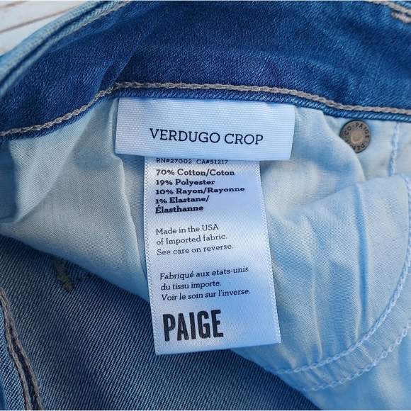 PAIGE Verdugo Crop Skinny Ankle Jeans | Size 29 - Picture 6 of 9